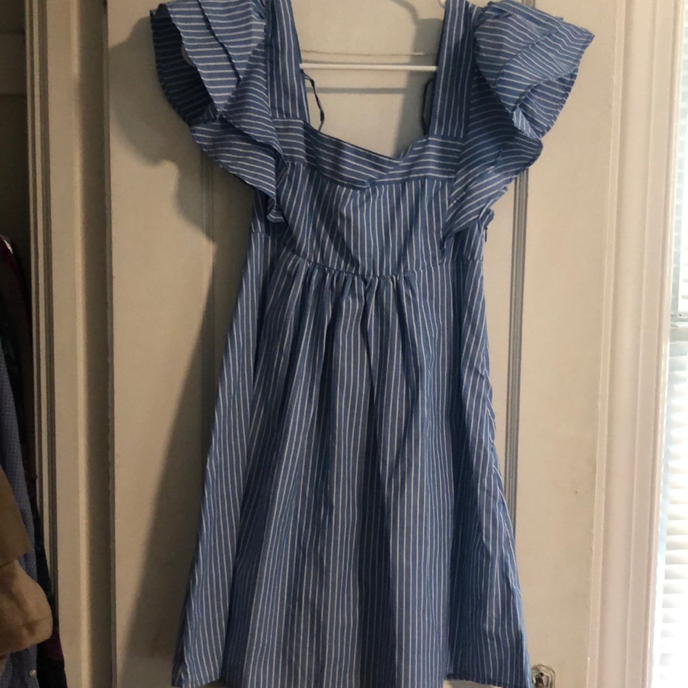 Blue and White striped dress